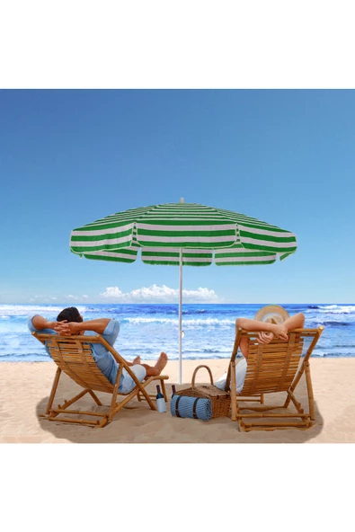 Exent 200 cm Plaj Şemsiyesi, bahçe şemsiyesi, balkon şemsiyesi, eğilebilen şemsiye - 7