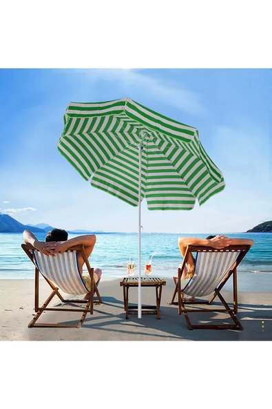 Exent 200 cm Plaj Şemsiyesi, bahçe şemsiyesi, balkon şemsiyesi, eğilebilen şemsiye - 6