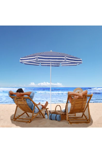 Exent 200 cm Plaj Şemsiyesi, bahçe şemsiyesi, balkon şemsiyesi, eğilebilen şemsiye - 3