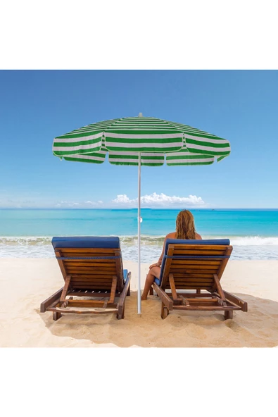 Exent 200 cm Plaj Şemsiyesi, bahçe şemsiyesi, balkon şemsiyesi, eğilebilen şemsiye - 9