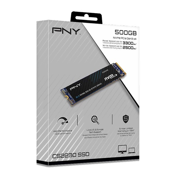 PNY CS2230 500 GB 3300/2500 NVMe PCIe M.2 SSD (M280CS2230-500-RB) - 3