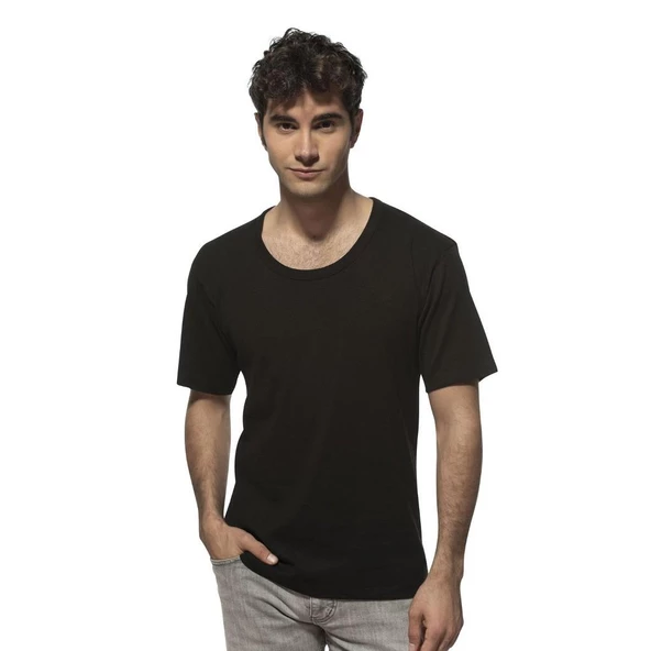 6 lı Paket Özkan Erkek Ribana Kısa Kol Bisiklet Yaka Atlet 0115 - Resim 3