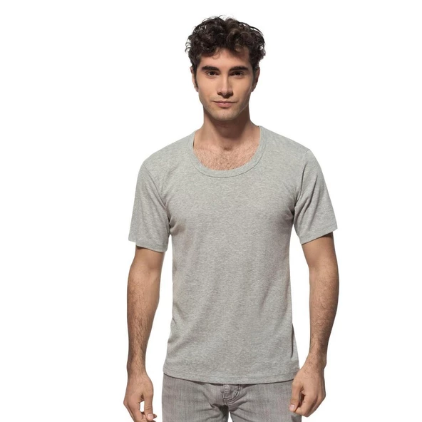 6 lı Paket Özkan Erkek Ribana Kısa Kol Bisiklet Yaka Atlet 0115 - Resim 4