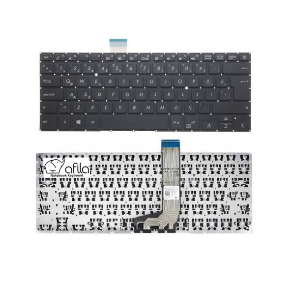 Asus Vivobook X405UR X405 X405U Notebook Klavyesi - Siyah - TR