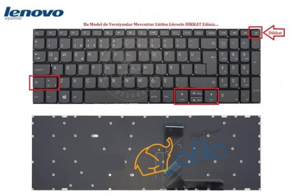 Lenovo ideaPad 320-15IKB 320-15ISK Notebook Klavye - TR ışıklı