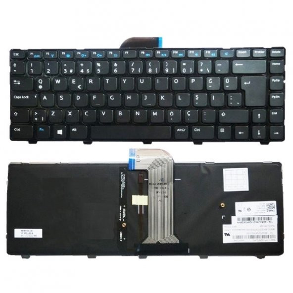 Dell inspiron 14 3421, 14R 5421 Notebook Klavye Siyah TR ışıklı