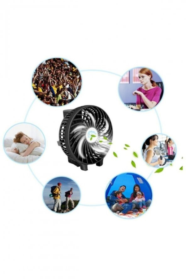 Süper Güçlü Portatif Handy Fan Siyah - 2