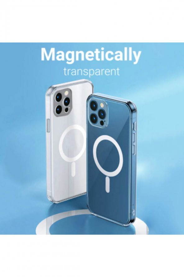 Iphone 12 Pro Max Uyumlu Magsafe Kablosuz Şarj Uyumlu Şeffaf Kılıf Magsafe Kılıf Magsafe - 3