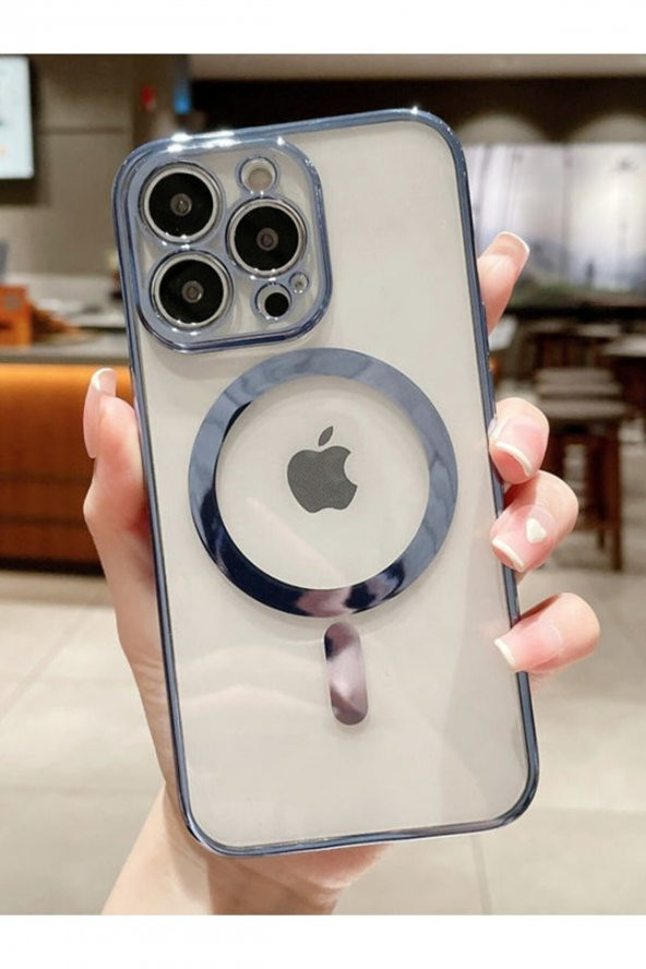 Iphone 14 Pro Magsafe Kablosuz Şarj Uyumlu Renkli Şeffaf Kılıf