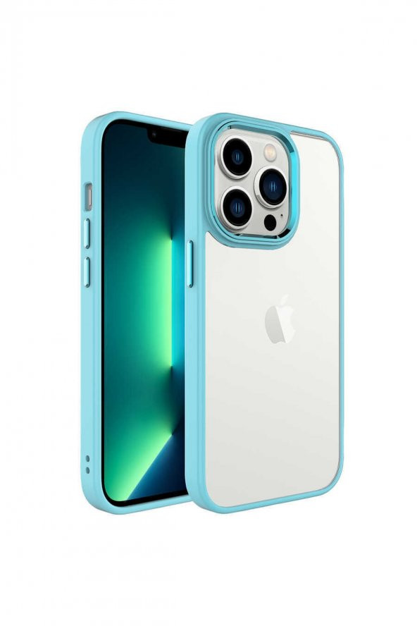 Iphone 14 Pro Max Uyumlu Kılıf Krom Kapak-yeşil