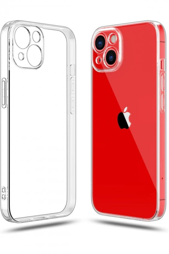 Iphone 13 (6.1) Şeffaf Şarj Giriş Tıpalı Kamera Korumalı Kılıf A Quality Case