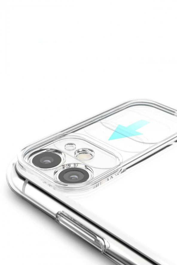 Iphone 11 Uyumlu Şeffaf Sürgülü Köşe Korumalı Arka Kapak Telefon Kılıfı - 2