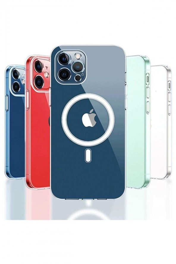 Ms Iphone 13 Pro Uyumlu Magsafe Destekli Kablosuz Şarj Luxury Şeffaf Silikon Kılıf Hızlı Şarj - Resim 4