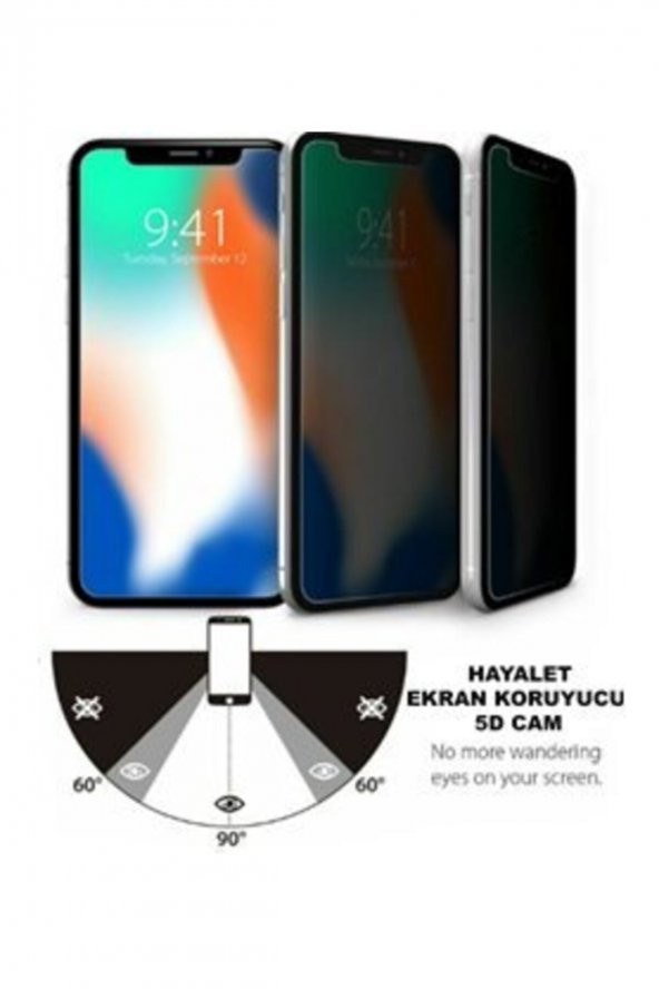 Apple Iphone 12 / 12 Pro Hayalet Ekran Koruyucu Cam (Privacy 6d Full Glass) - 2