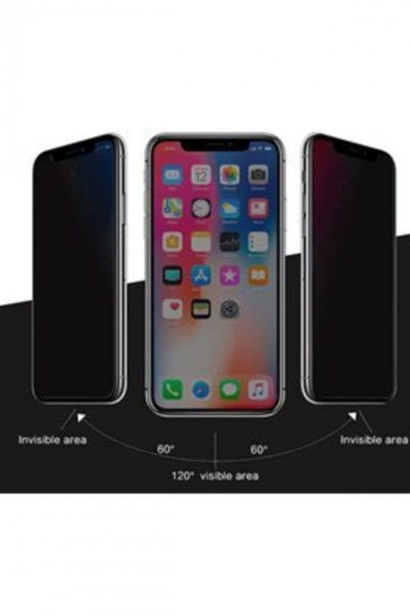 Apple Iphone 12 / 12 Pro Hayalet Ekran Koruyucu Cam (Privacy 6d Full Glass) - 3