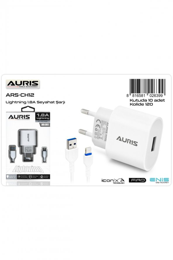 Ars-ch12 Lightning Set 1,8a Telefon Şarj Cihazı