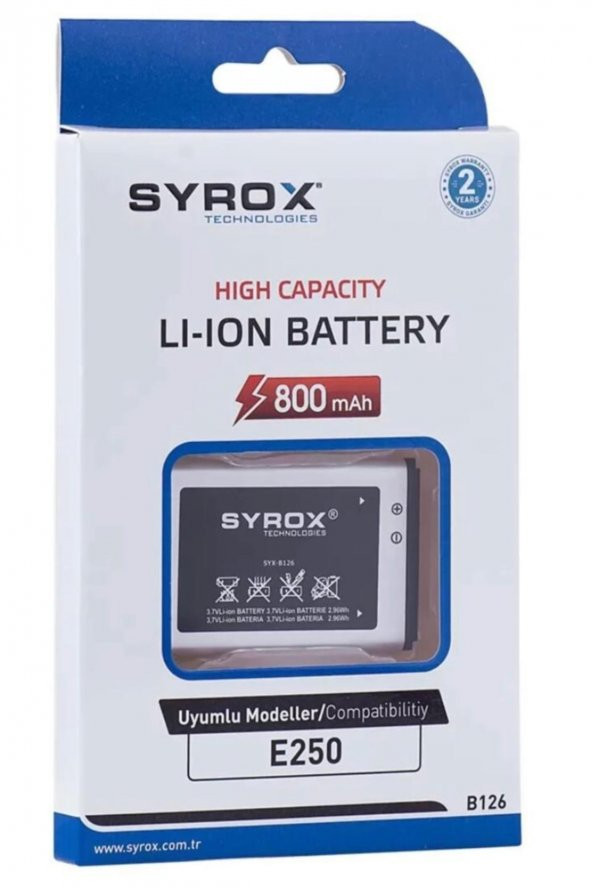 Syrox E250 Batarya