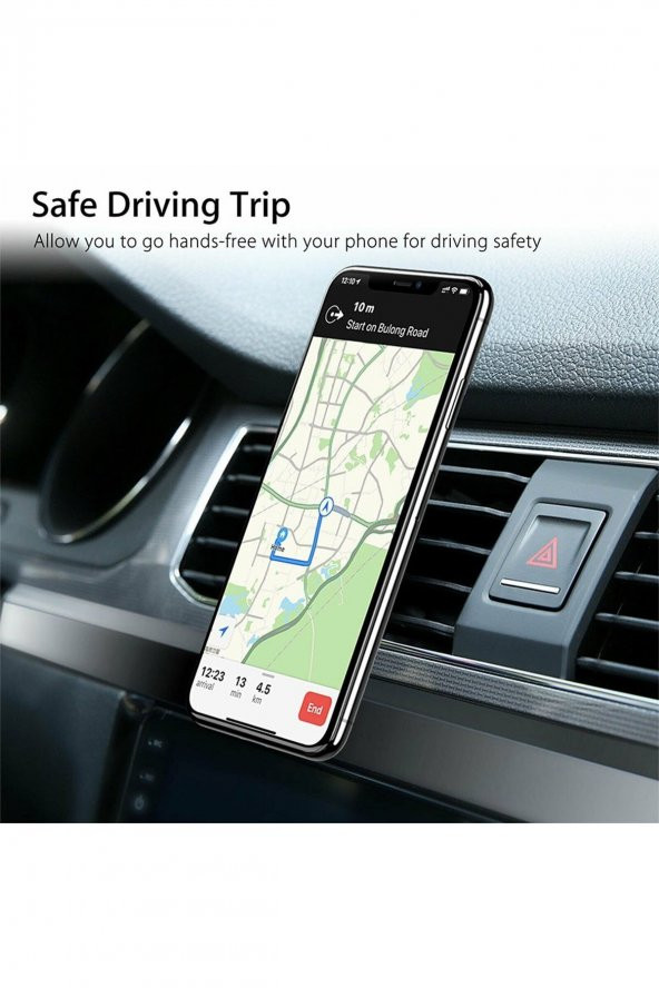 Mıknatıslı Izgara Araç Içi Telefon Siyah - 2