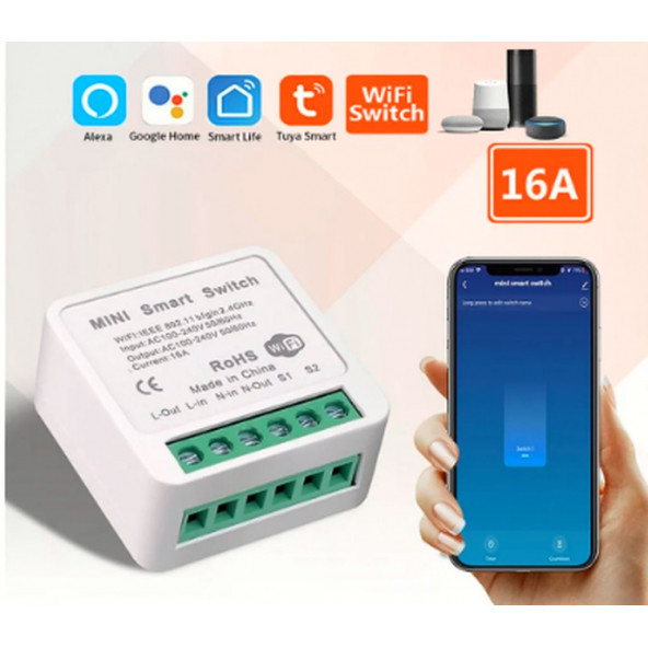 tuya destekli akıllı 16A  tekli ışık anahtarı