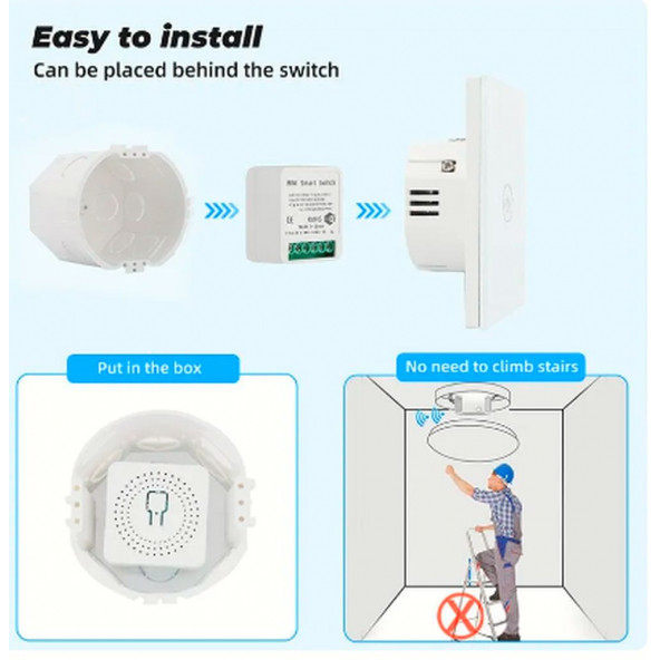 tuya destekli akıllı 16A  tekli ışık anahtarı - 3
