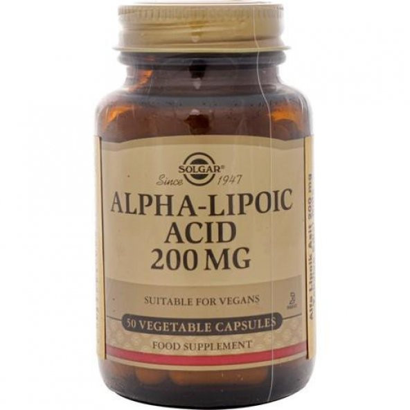 Solgar Alpha Lipoic Acid 200 mg 50 Kapsül 033984000582