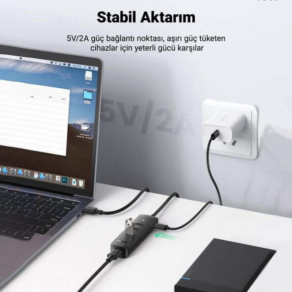 Ugreen 4 Portlu USB 3.0 Çoklayıcı HUB Adaptör 25 CM - 2