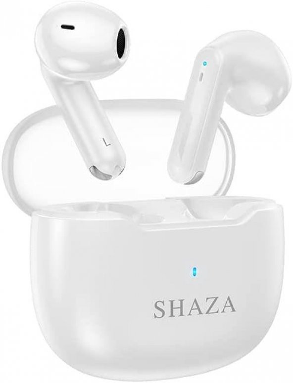 SHAZA Air7 Gürültü Azaltma ENC 4 Mikrofonlu Bluetooth 5.3 TWS Kulaklık Beyaz