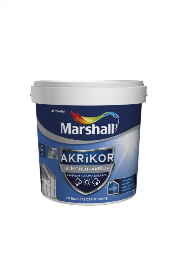 Marshall Akrikor Silikonlu + Akrilik Boya Beyaz 1 litre