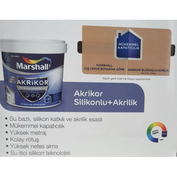 Marshall Marshall Akrikor+Silikonlu Akrilik Boya 1 litre - 3