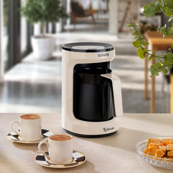 Schafer Kahvecim Otomatik Türk Kahve Makinesi-Krem