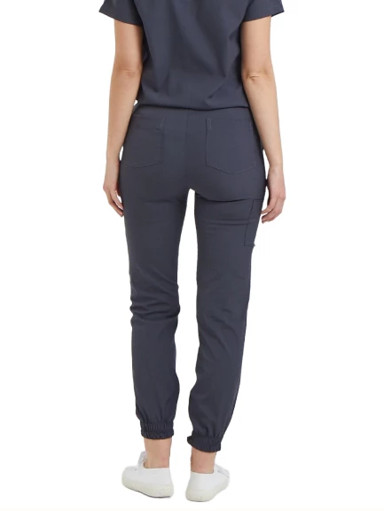 JOGGER- Kadın Likralı Koyu Gri Üniforma Pantolon - Resim 2