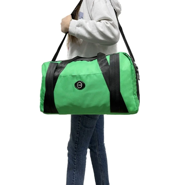 Fossil Yeşil Paraşüt Kumaş Spor Fitnes  Gym Seyahat Çantası - 3