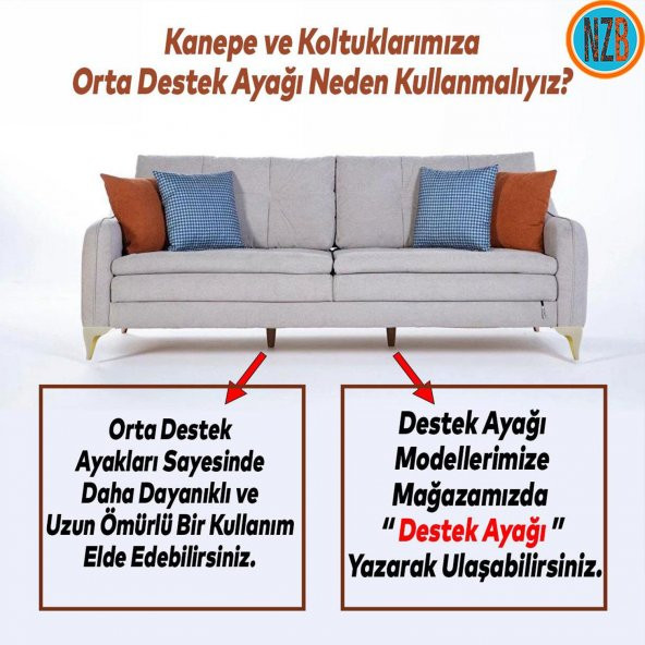 Mobilya Kanepe Çekyat Sehpa TV Ünitesi Baza Çekyat Koltuk Ayağı Krem Renk 20 cm Ayak - Resim 2