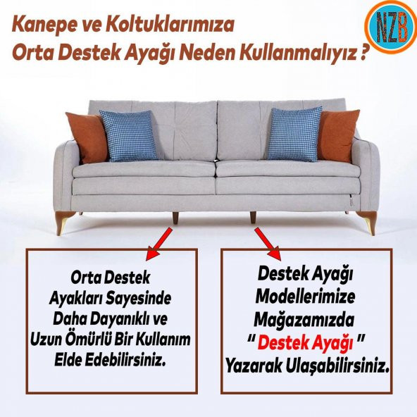 Mobilya Kanepe Çekyat Sehpa TV Ünitesi Baza Koltuk Ayağı Kahverengi Ceviz Renk 20 cm Ayak - Resim 3