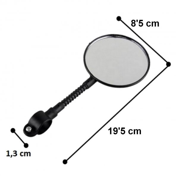 Bisiklet Aynası Scooter Aynası Bisiklet Scooter Dikiz Aynası Esnek Ayarlanabilir Bisiklet Aynası - 3