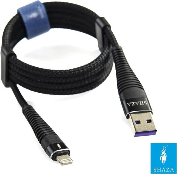 Shaza Apple iPhone Lightning 5A 100 W Örgülü Hızlı Şarj ve Data Kablosu 1 Metre - Resim 7