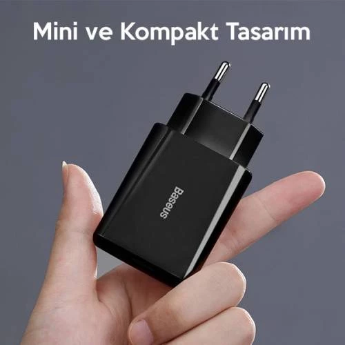 Baseus Akıllı Şarj 18W PD Type-C Hızlı Şarj Adaptörü, Apple Macbook Pro,Android ve İOS Uyumlu - 5