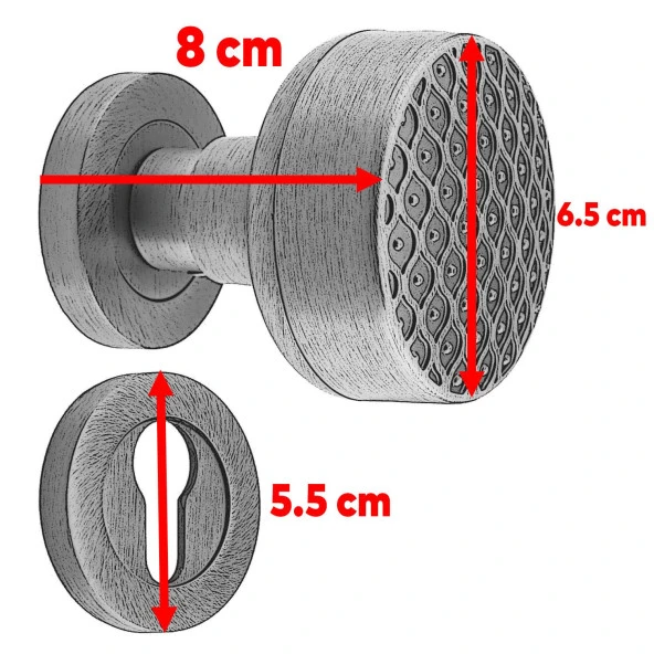 Linda Dış Kapı Tokmağı Topuzu Kolu Metal Tokmak Antik Sarı Kapı Kolu Yale Sağa Sola Uygun 1 Takım - 4