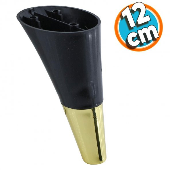 Mobilya Kanepe Çekyat Sehpa TV Ünitesi Baza Koltuk Ayağı Siyah Gold Renk 12 cm Ayak - 1