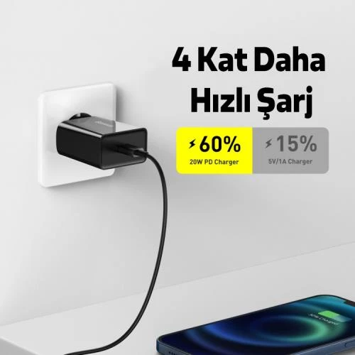Baseus Super Şarj 20W Pd Type-C Şarj Başlığı Akıllı Şarj İphone 11 12 13 14 Pro Max Şarj Başlığı - 10
