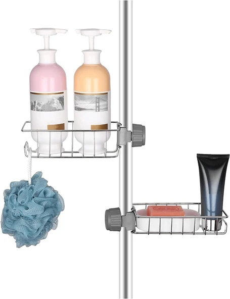 SAS Mutfak Banyo Duş Musluk Üstü Rafı Sabun Sünger Askısı Raf Tek Kat - Resim 5