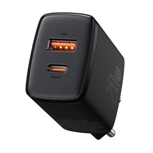 Baseus Super Hızlı 20W USB + TYPE-C Girişli Şarj Başlığı QC3.0 İphone 11 12 13 14 Pro Max Şarj Başlığı