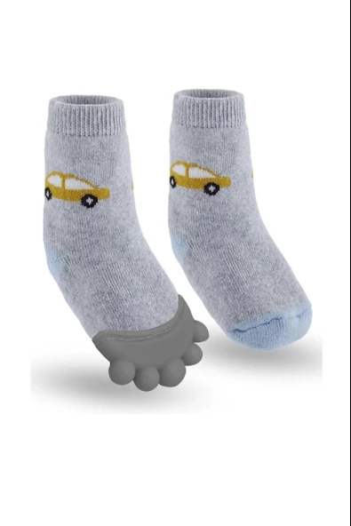 Diş Kaşıyıcılı Havlu Bebek Çorap 652 - 2