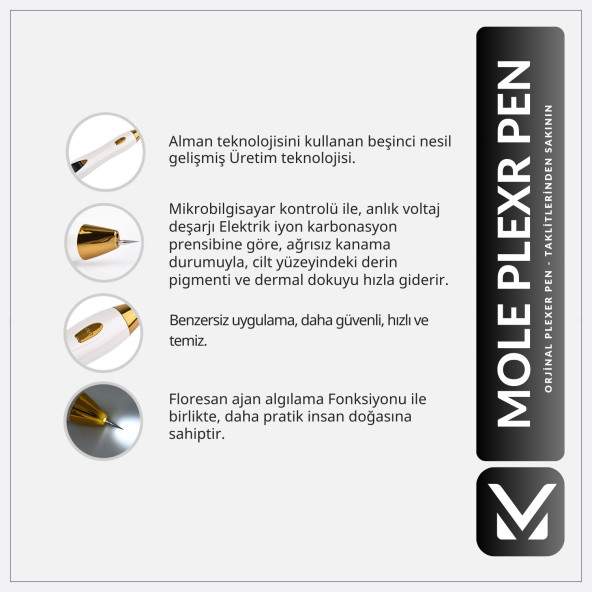 Plazma  Pen Çil-Ben-siğil Ve Leke Çıkartma Cihazı.Gold Plazma Pen 9Level Çalışma Ayarı Bulunmaktadır - 5