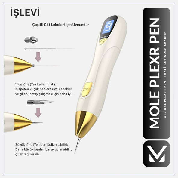 Plazma  Pen Çil-Ben-siğil Ve Leke Çıkartma Cihazı.Gold Plazma Pen 9Level Çalışma Ayarı Bulunmaktadır - 6