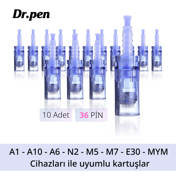 Dr pen Dermapen Iğnesi Mavi (36 Iğneli 10 Adet) Dr.pen Ultıma A6, A1 Cihazlara Uyumlu