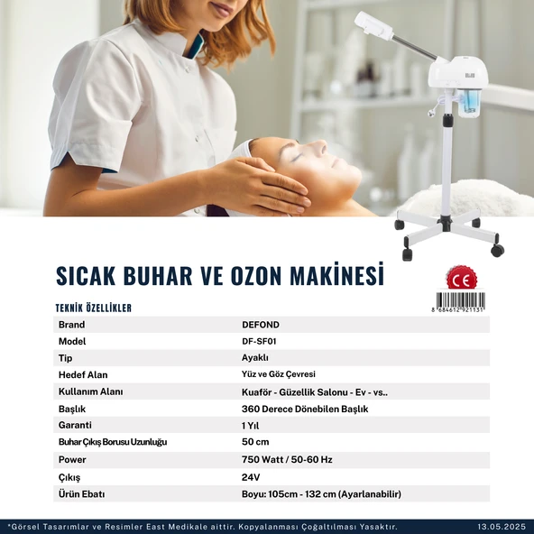 AYAKLI VE OZONLU YÜZ BUHAR MAKİNESİ HOT VAPOUR İTHAL - 5