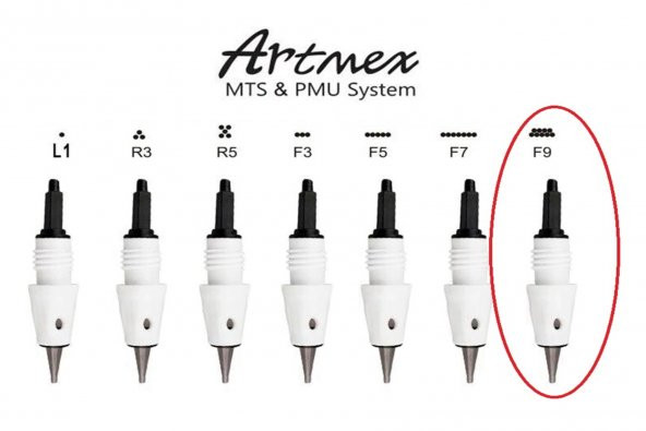Artmex 9 Pin F Kalıcı Makyaj İğnesi 10 Adet - 2