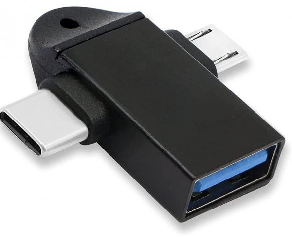 Micro Usb Type-c 3 In 1 Dönüştürücü Çevirici Adaptör Otg