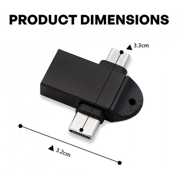 Micro Usb Type-c 3 In 1 Dönüştürücü Çevirici Adaptör Otg - 4